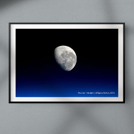 Moonset, Internationell Space Station, 2016 Poster