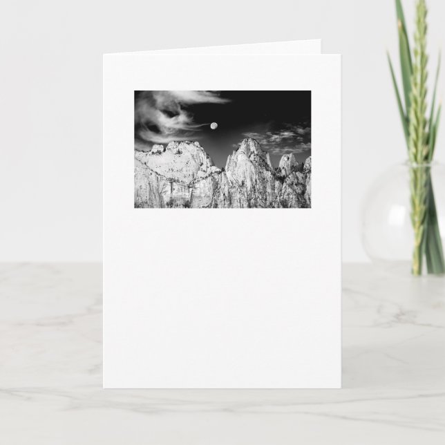 Moonset On Sunrise in Zion National Park Kort (Framsida)