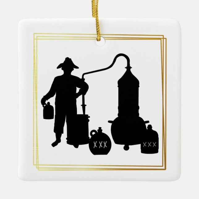 Moonshine Day Black Silhouette Ornament (Framsida)
