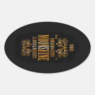 Moonshine-etikett Ovalt Klistermärke