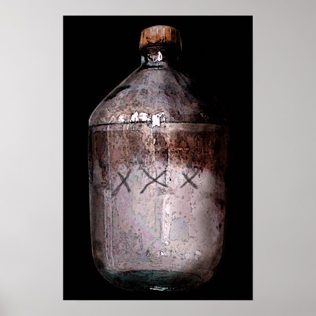 Moonshine Flaska Skriv ut Poster (Framsidan)