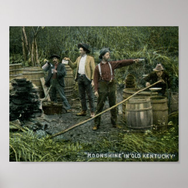 Moonshine fortfarande i gammal Kentucky 1908-Vinta Poster (Framsidan)