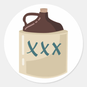 Moonshine Jug Runt Klistermärke
