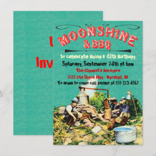 Moonshine- och BBQ-partsinbjudningar Inbjudningar