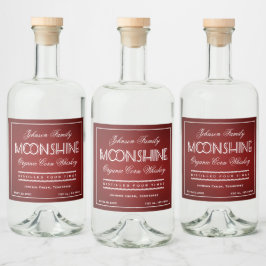 Moonshine Ruby Red Spritflaskor Etikett