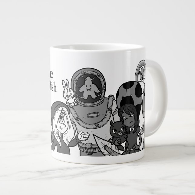 Moonshine & Starfish B&W Jumbo Mugg (Framsida höger)
