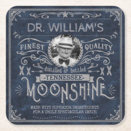 Moonshine Vintage Hillbilly Medicine Anpassningsba Underlägg Papper Kvadrat