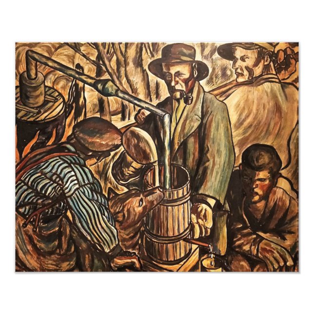 Moonshiners Skapar White Lightning Whiskey Liquor Fototryck (Framsidan)