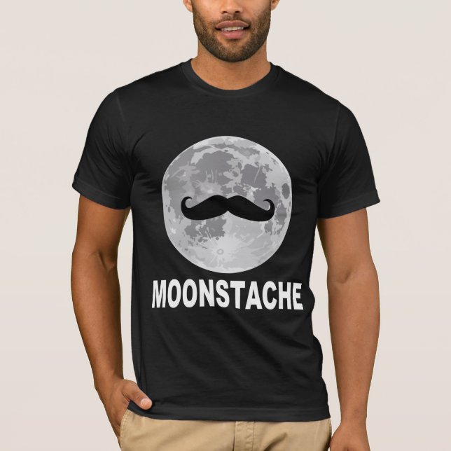 Moonstache (måne & mustasch) tee shirt (Framsida)