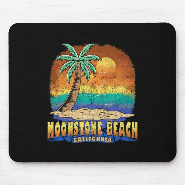 Moonstone Beach California Vintage Distress Souv Musmatta (Framsidan)