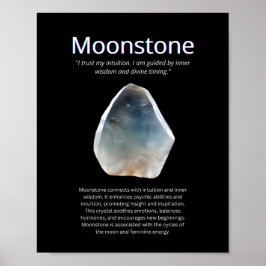 Moonstone Crystal Stone Betydelse Poster