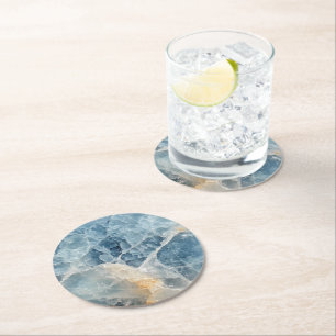 Moonstone Gemstone Mönster Underlägg Papper Rund