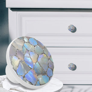 Moonstone och silver-Mosaic Cells Knopp