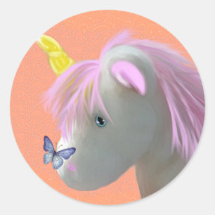 Moonstone unicornen runt klistermärke