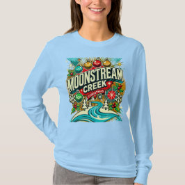 Moonstream Bäck jul, långvarigt Sleeve Shirt T Shirt