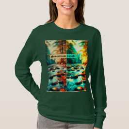 Moonstream Bäck, naturinspirerad Långärmad Shirt T Shirt