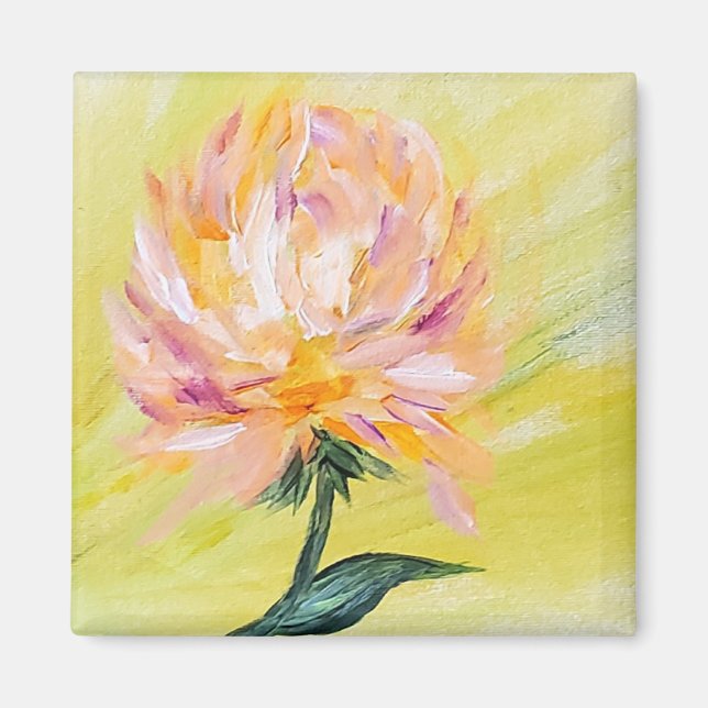 Moonstudio - Orange Peony magnet (Framsidan)