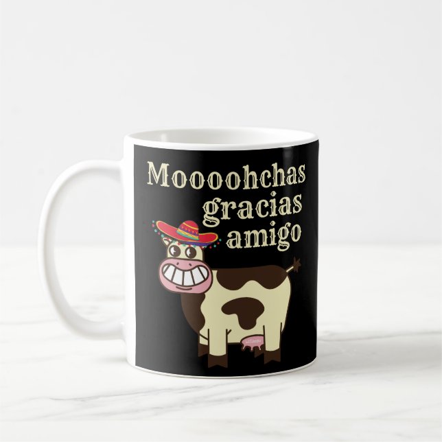 MOOOHCHAS GRACIAS AMIGO luscono cinco de mayo ko Kaffemugg (Vänster)