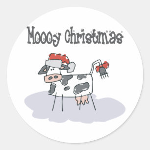 Moooy jul runt klistermärke