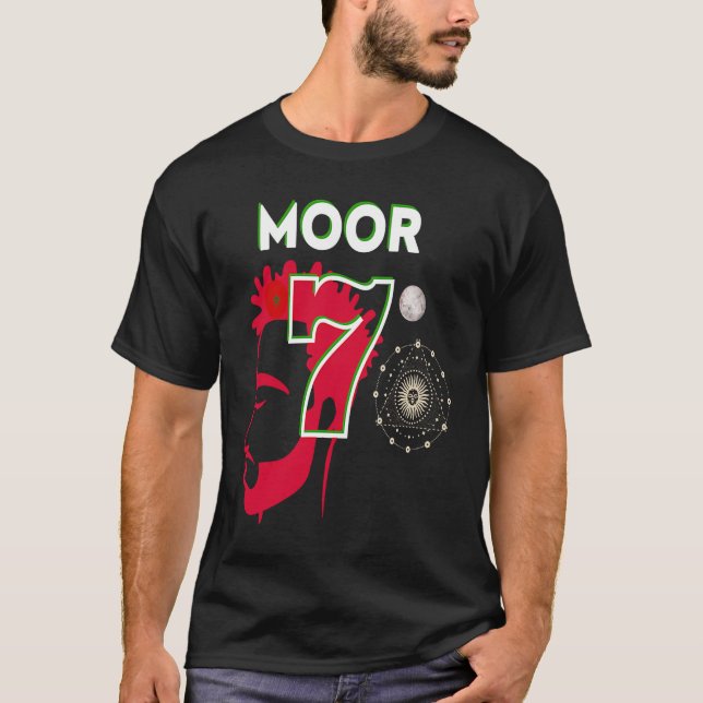 Moor Allah 7 Proud Moors Moroccan Flagga T Shirt (Framsida)