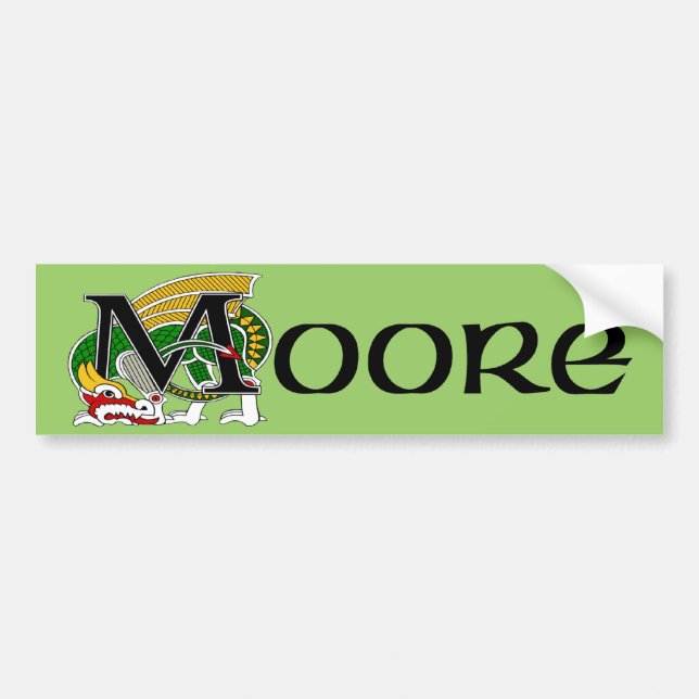 Moore Celtic Dragon Bumper Sticker Bildekal (Framsidan)