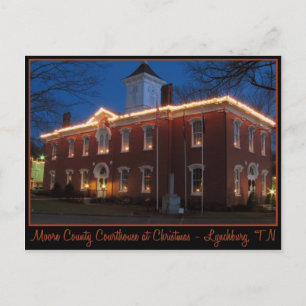 Moore County Domstol i Night - Lynchburg, TN Vykort