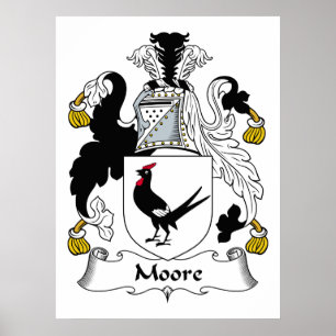 Moore familjvapensköld poster