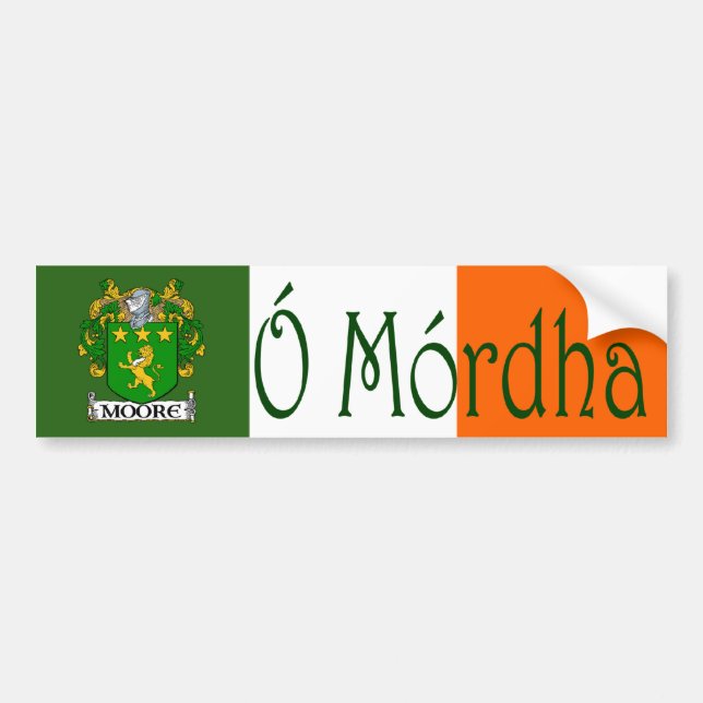 Moore Klan Irish/English Flagga Bumper Sticker Bildekal (Framsidan)