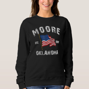 Moore Oklahoma Ok Usa Stars Rand Vintage Stil T Shirt
