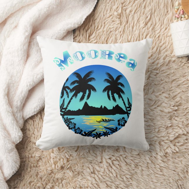 MOOREA (Bleu) Kudde (Filt)