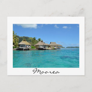 Moorea bungalows white vycard vykort