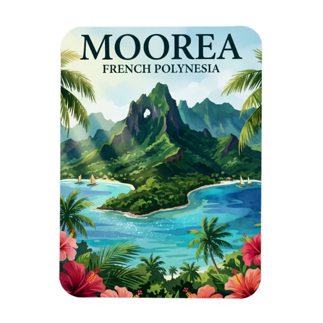 Moorea Franska Polynesien Magnet (Vertikal)