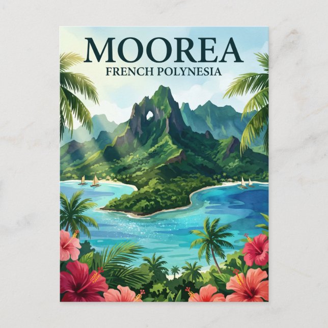 Moorea Franska Polynesien Vykort (Framsida)