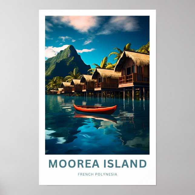 Moorea French Polynesia Travel Print Poster (Framsidan)