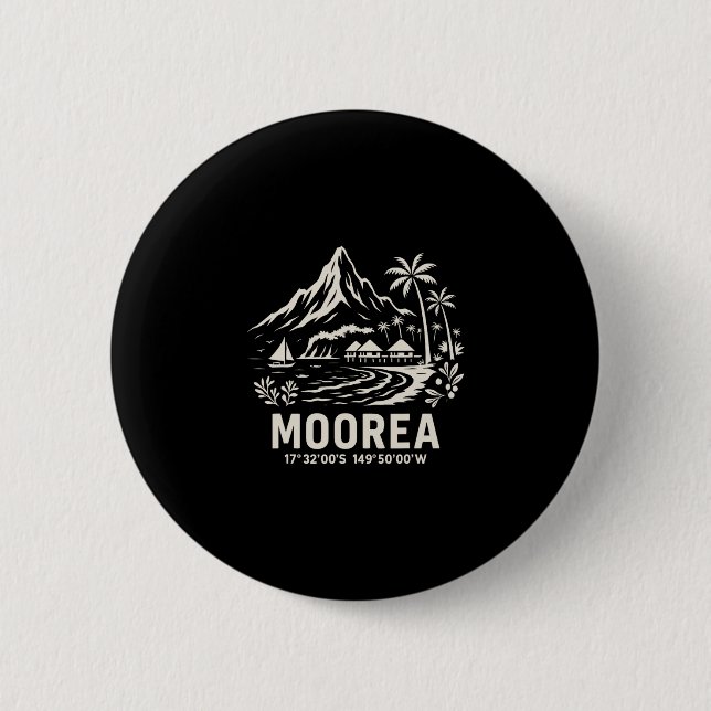 Moorea Island Franska Polynesien Strand Semester  Knapp (Framsida)