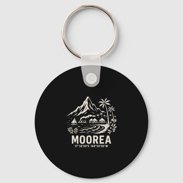 Moorea Island Franska Polynesien Strand Semester  Nyckelring (Framsida)