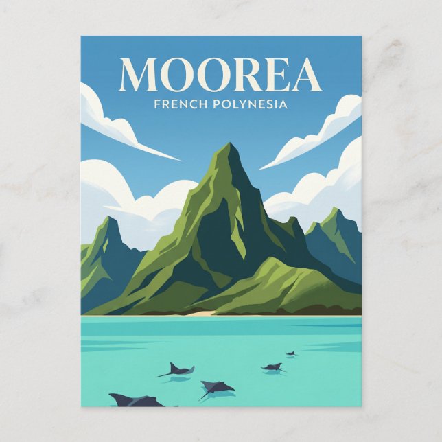 Moorea lagun Franska Polynesien Vykort (Framsida)