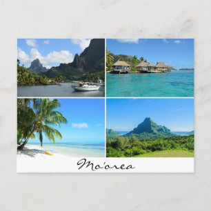 Moorea-landskap kollage text vycard vykort