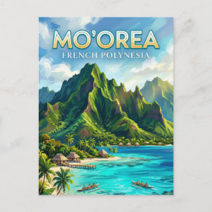 Mo'orea Norra Stranden Franska Polynesien Vykort