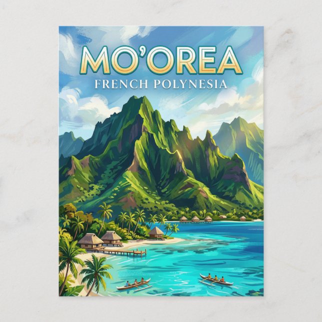 Mo'orea Norra Stranden Franska Polynesien Vykort (Framsida)
