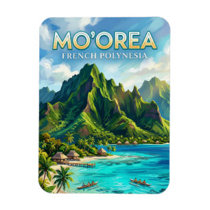 Mo'oreas nordkust Franska Polynesien Magnet