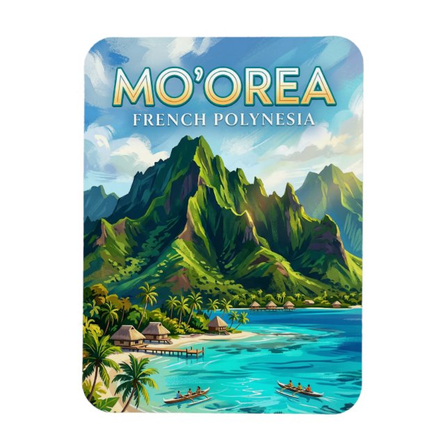 Mo'oreas nordkust Franska Polynesien Magnet (Vertikal)