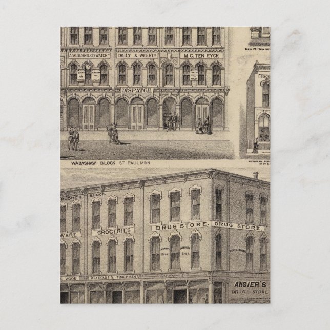 Moores och Wabashaws synpunkter, Minnesota Vykort (Framsida)