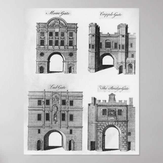 Moorgate, Cripplegate, Ludgate Bridgegate Poster (Framsidan)