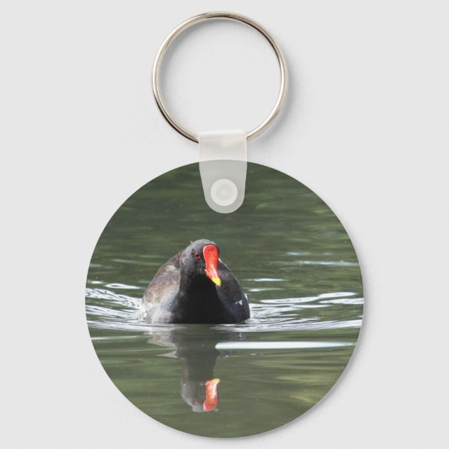 Moorhen och Reflection Nyckelring (Framsida)