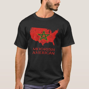 Moorish American Retro Proud Moorish Moroccan Flag T Shirt