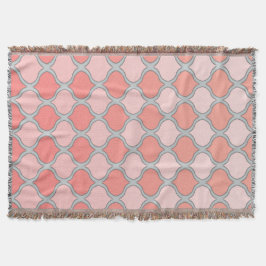 Moorish Arabesque (Rosa, koral, Grått) Filt