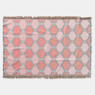 Moorish Arabesque (Rosa, koral, Grått) Filt