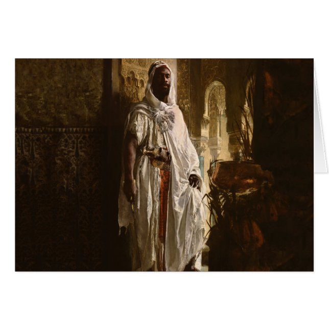 Moorish Chief African Art Painting Porträtt Hälsningskort (Framsidan Horizontal)