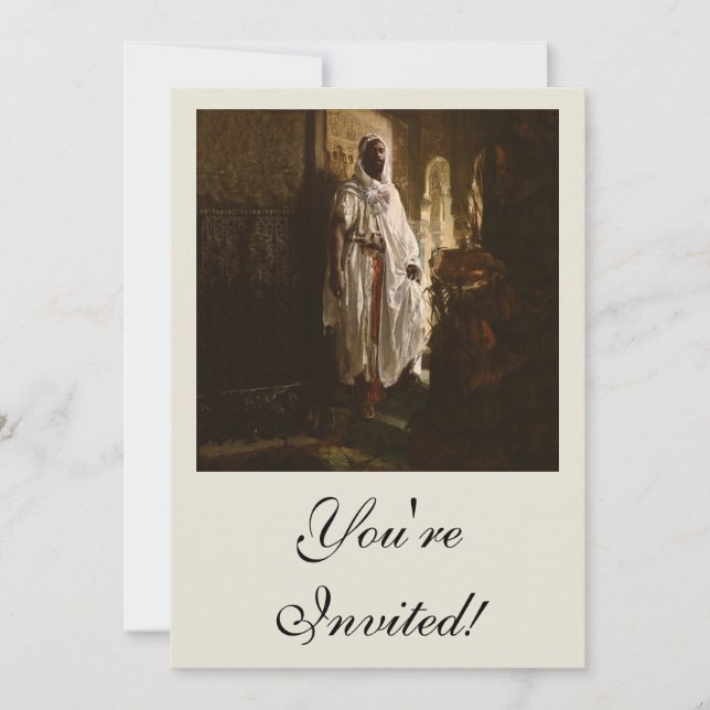 Moorish Chief African Art Painting Porträtt Inbjudningar (Framsida)